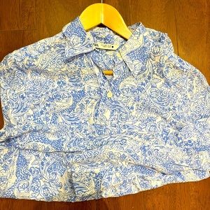 Zara blue button down top